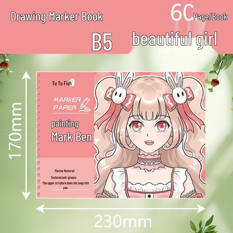 A4 Marker & B5 Cartoon Drawing Book for Kids: Picture & Doodling Book for Primary & Kindergarten Students