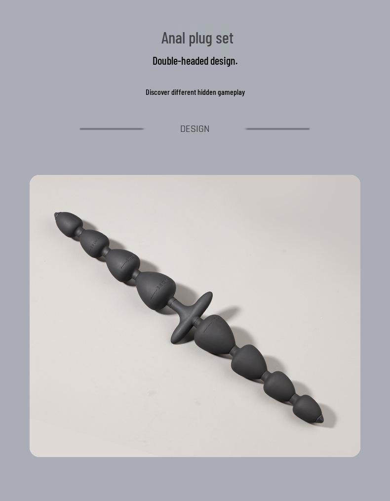 Samantha Silicone Detachable Split Butt Plug with Pull Beads for Adult Self-Stimulation and Shared Use