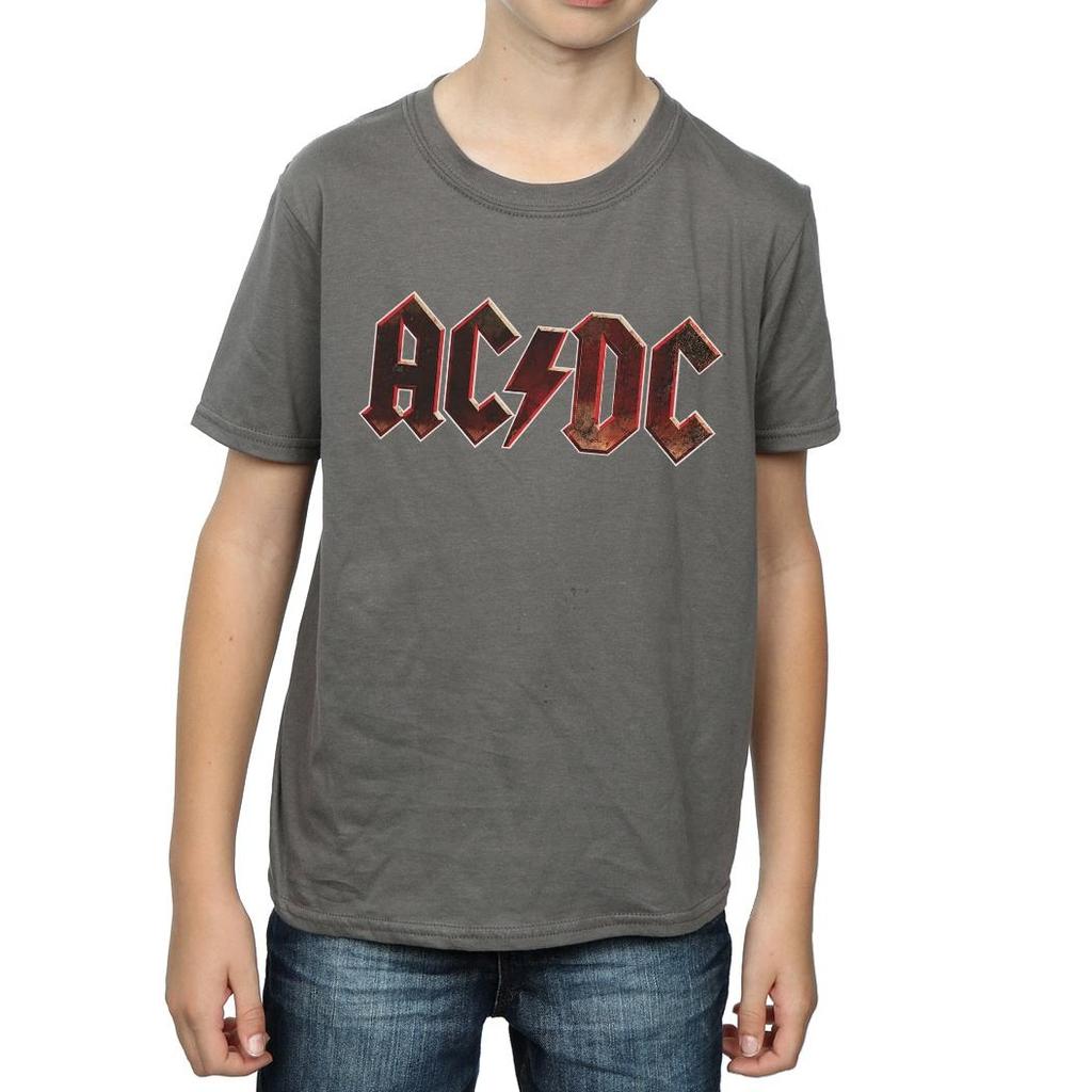 AC/DC Boys Logo Raw Distressed T-Shirt