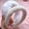 TikTok Style Plush Faux Rabbit Fur Headband for Women - Cute, Wide Base Hair Accessory for Face Washing