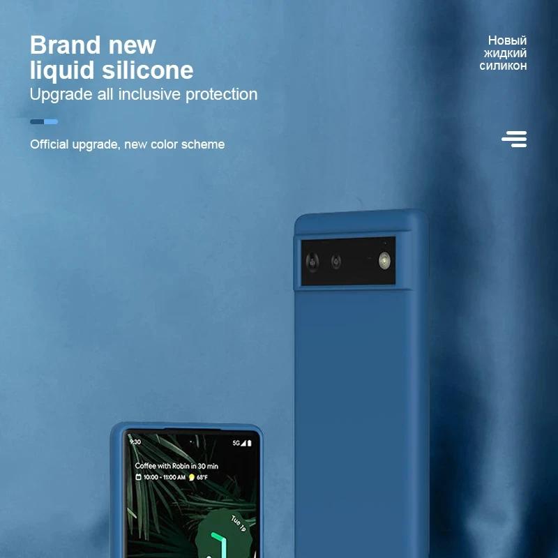 Pro Google Pixel 8 7 9 Pro XL Pouzdro na telefon Originální pouzdra z tekutého silikonu Pro Google Pixel 9 6 7 8 Pro 6A 7A Měkký nárazuvzdorný kryt