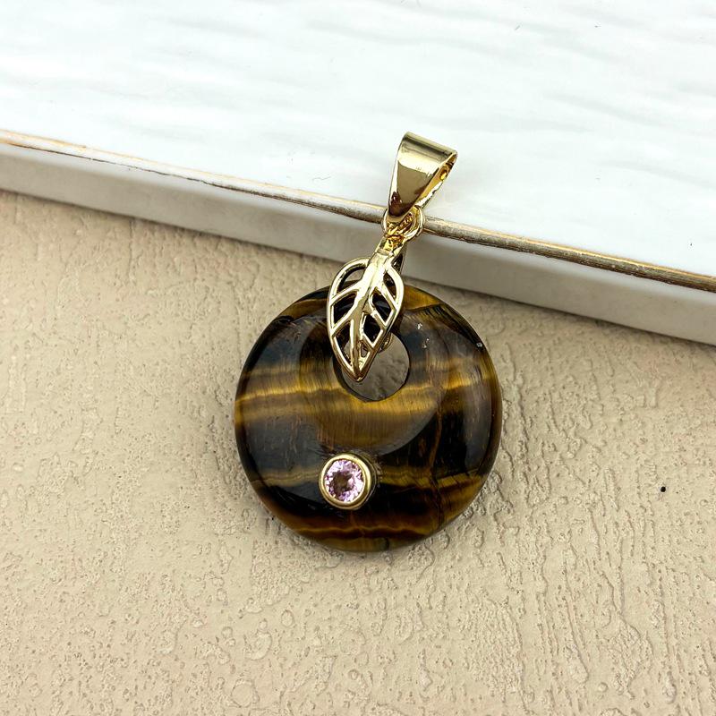 Chinese-Style Pink Crystal Pendant Necklace with Zircon