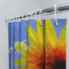 Hello Sunflower Shower Curtain Blue Background with Bright Yellow Flower Design for Bathroom Decor Polyester Fabric Waterproof H