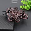 Korean Rhinestone Butterfly Hair Bun Clip - Women's Three-Pronged Duckbill Hair Accessory