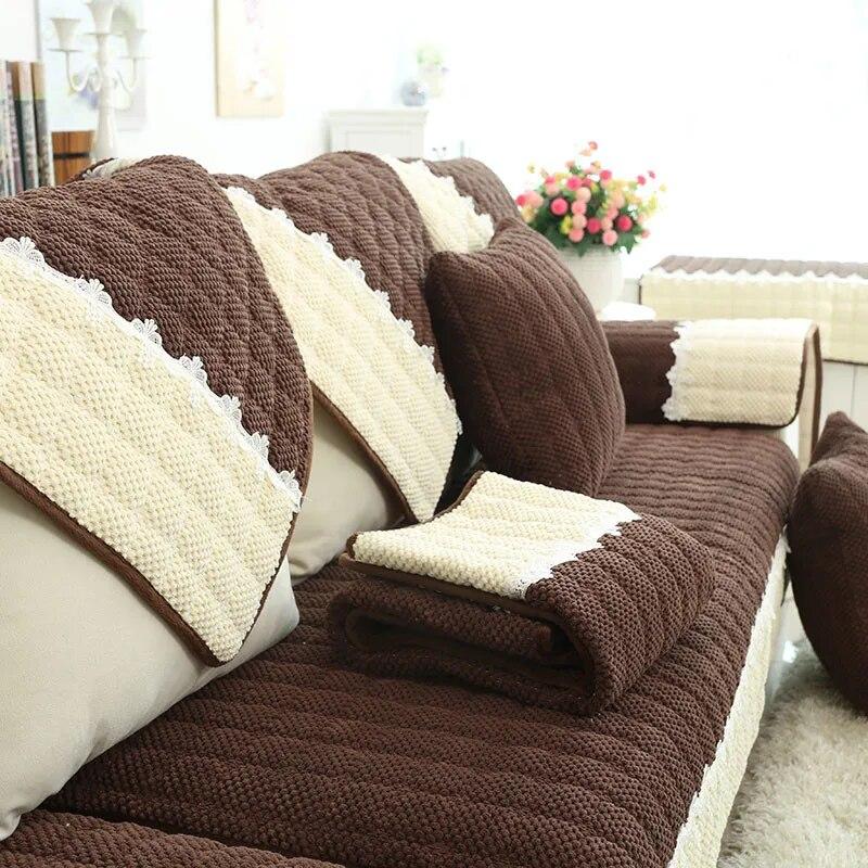 Copridivano per soggiorno, copridivano in cotone, cuscino per divano in jacquard, asciugamano per divano quattro stagioni, set di protezione per divano a L