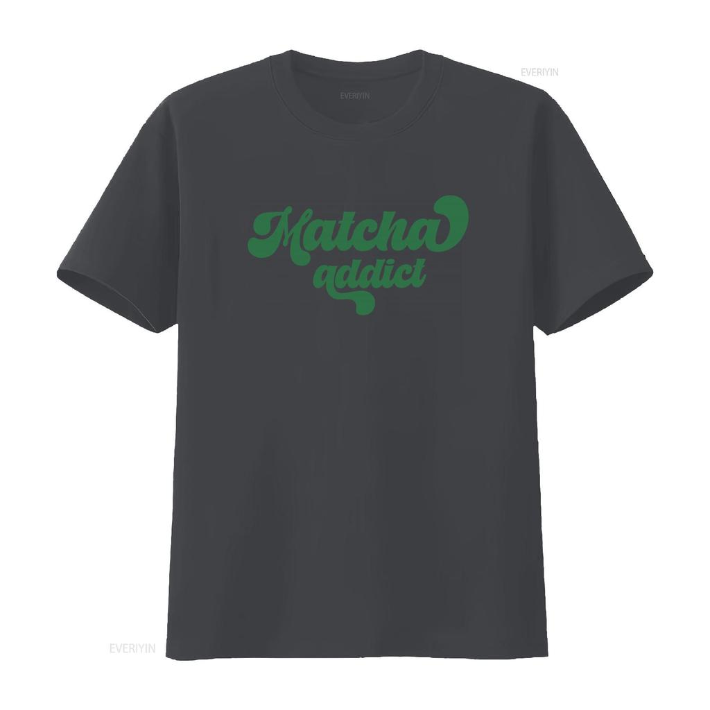 Retro Matcha Addict Lover T Shirt Green Tea Latte Iced Drink Trendy Aesthetic for Baristas vintage Washed Soft Stylish
