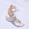 Vintage Pink Floral Crown Elegant Princess Rhinestone Tiara Trendy Crown Hair Accessory  Wedding