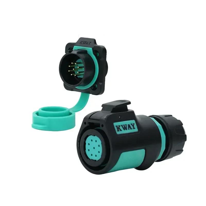 KWAY K20 M20 2 3 4 5 7 9 12 Pin Waterproof IP68 Connector Electro Mechanical Screen UAV Panel Aviation Female Plug Male Socket
