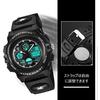 Childrens wristwatch boys sports watch outdoor multifunctional 50m waterproof alarm date day display dual time LED analog digital (black)
