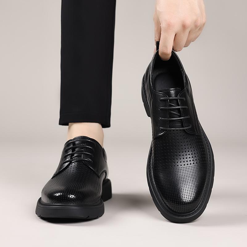 Hot Retro gentlemen's men's shoes High quality luxury style Black Brown adult thick soled shoes Leisure Business Versatile