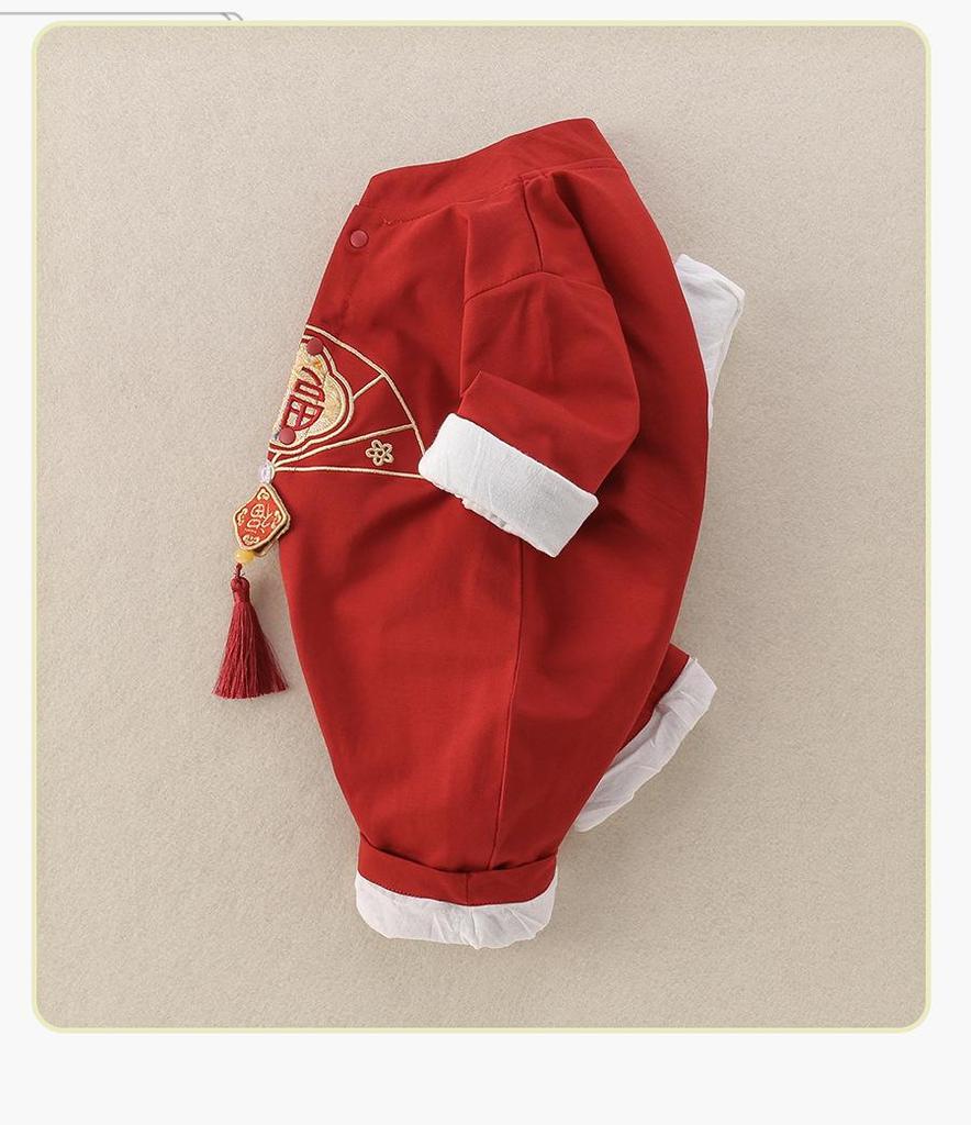 Chinese Baby Autumn Jumpsuit & Romper for Full Moon, Hundred Days & First Birthday.