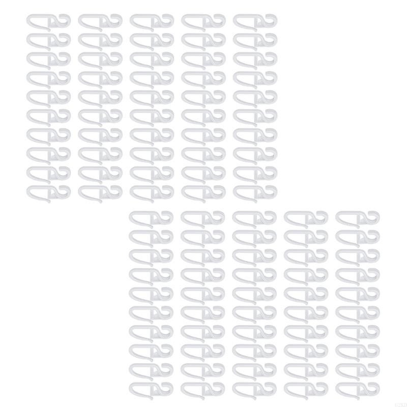 62KD 100Pcs Curtain Movement Essential S Shaped Quiet Track Glider Hook Track Hook