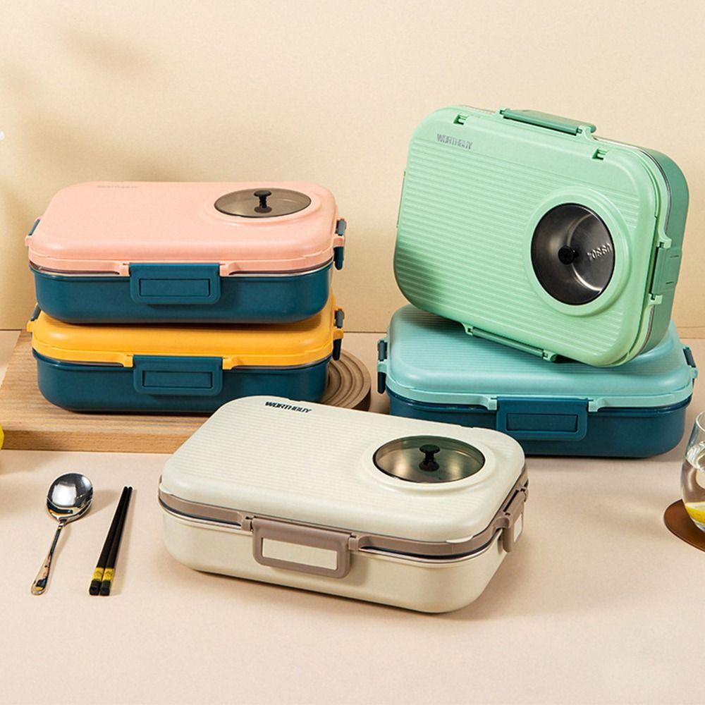 1100ml Double Layer Lunch Box Leak-Proof Food Storage Container Insulated Box  for Office&School