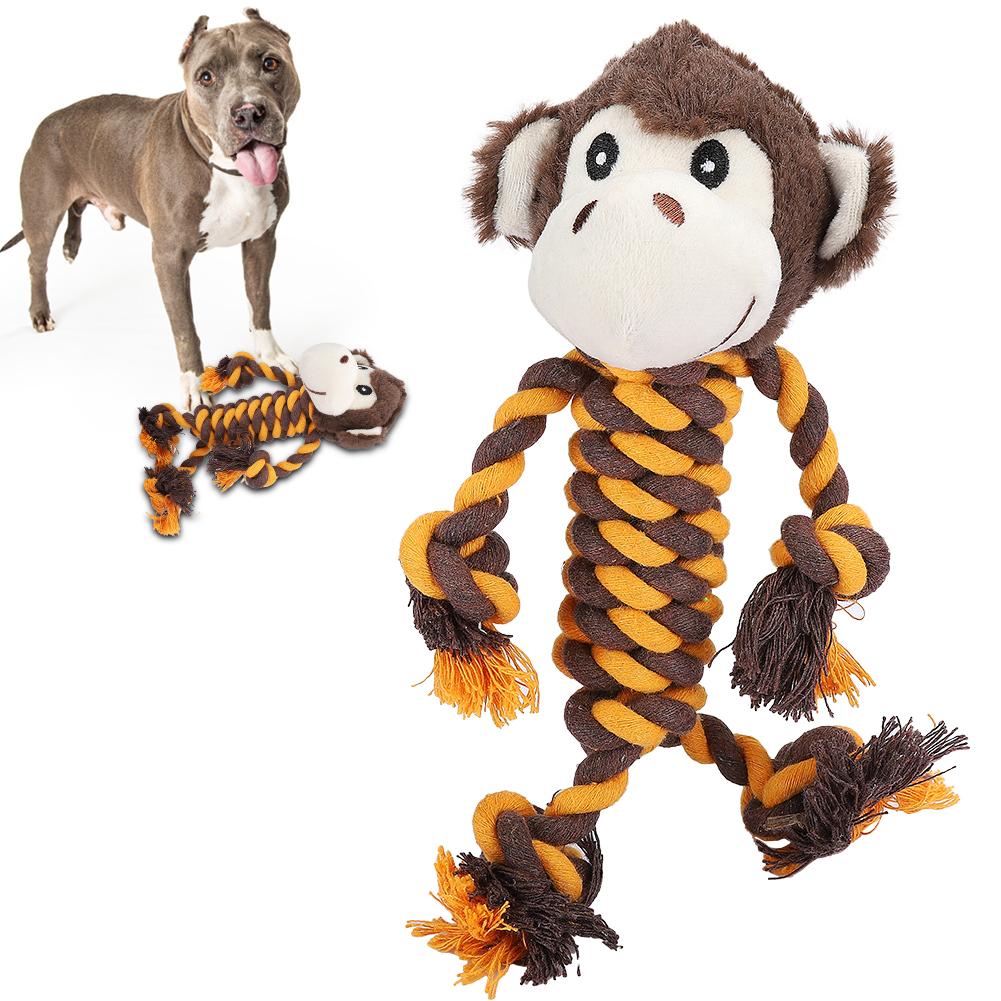 Animale Domestico Cane Cartone Animato Animale Giocattolo Peluche Corda di Cotone Pulizia Denti Anti Morso Giocattolo Molare(Scimmia )