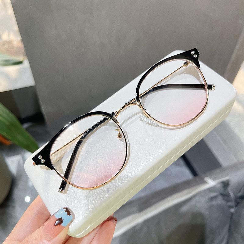 

Корейская мода Женская оправа для очков Полуободковая Синяя Легкая Блокирующая Мужская оправа для очков Ретро Винтажная Оправа со стеклом для Женщин