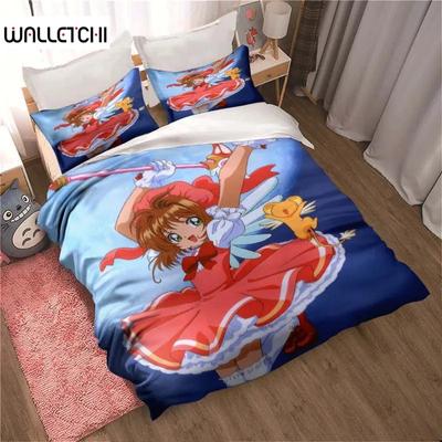 Anime Cardcaptor Sakura Bedding Set Boys Girls Twin Queen Size Duvet Cover Pillowcase Bed Kids Adult Fashion Home Textileextile
