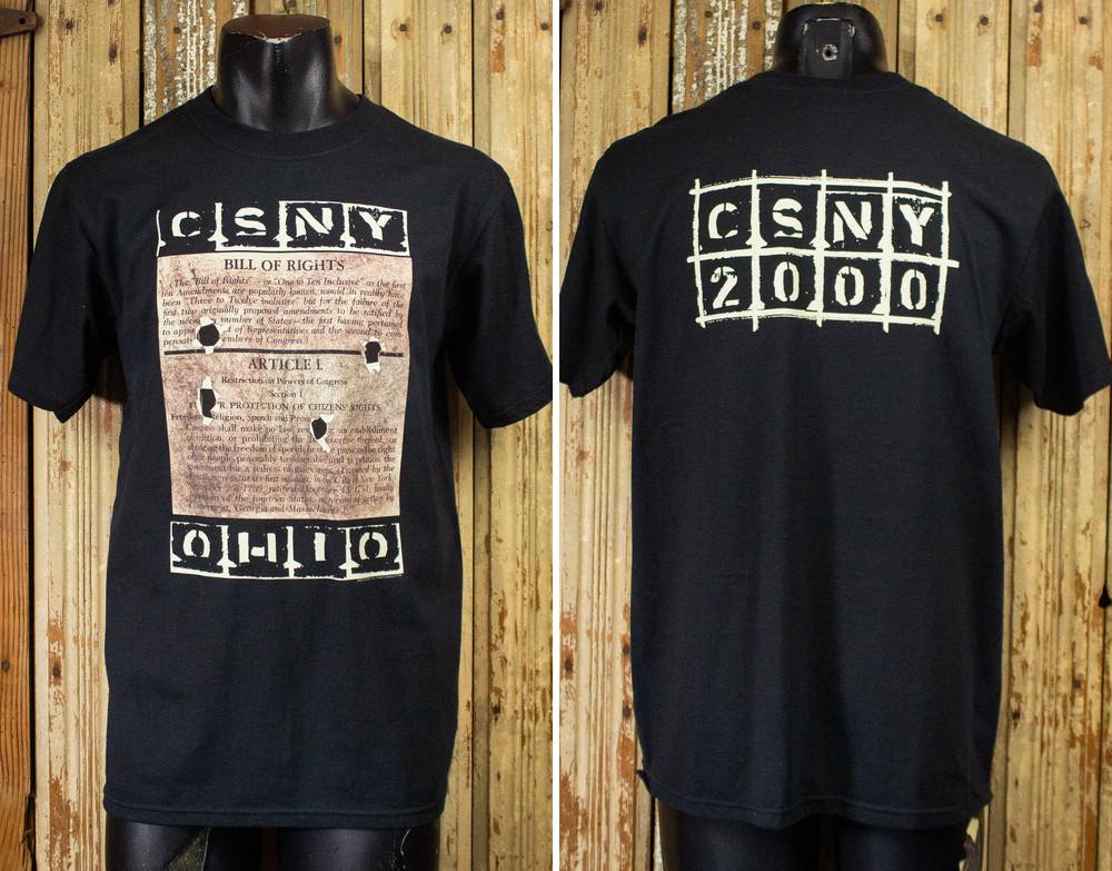 Vintage Crosby Stills Nash and Young Ohio Concert T Shirt 2000 Black XXL