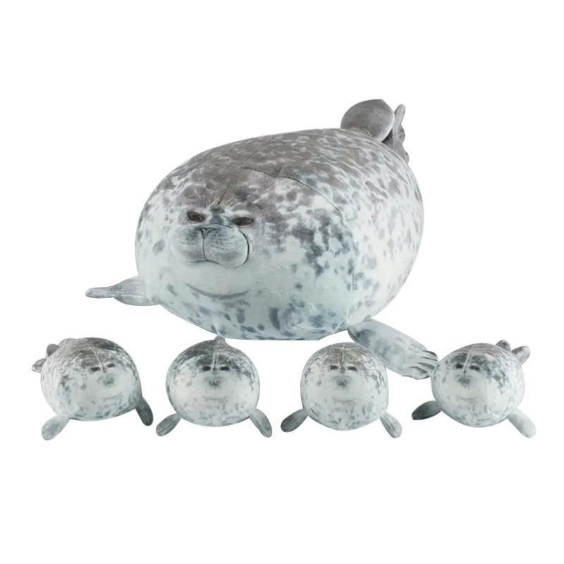 1PC 40cm Mother and Son Seal  Plush Toy Seal Zipper Toy for Boys and Girls Christmas Halloween Gifts