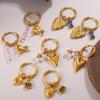 Sweet Wind Diy Cross Pearl Pendant Earrings Stainless Steel Gold Plated Diamond Jewelry