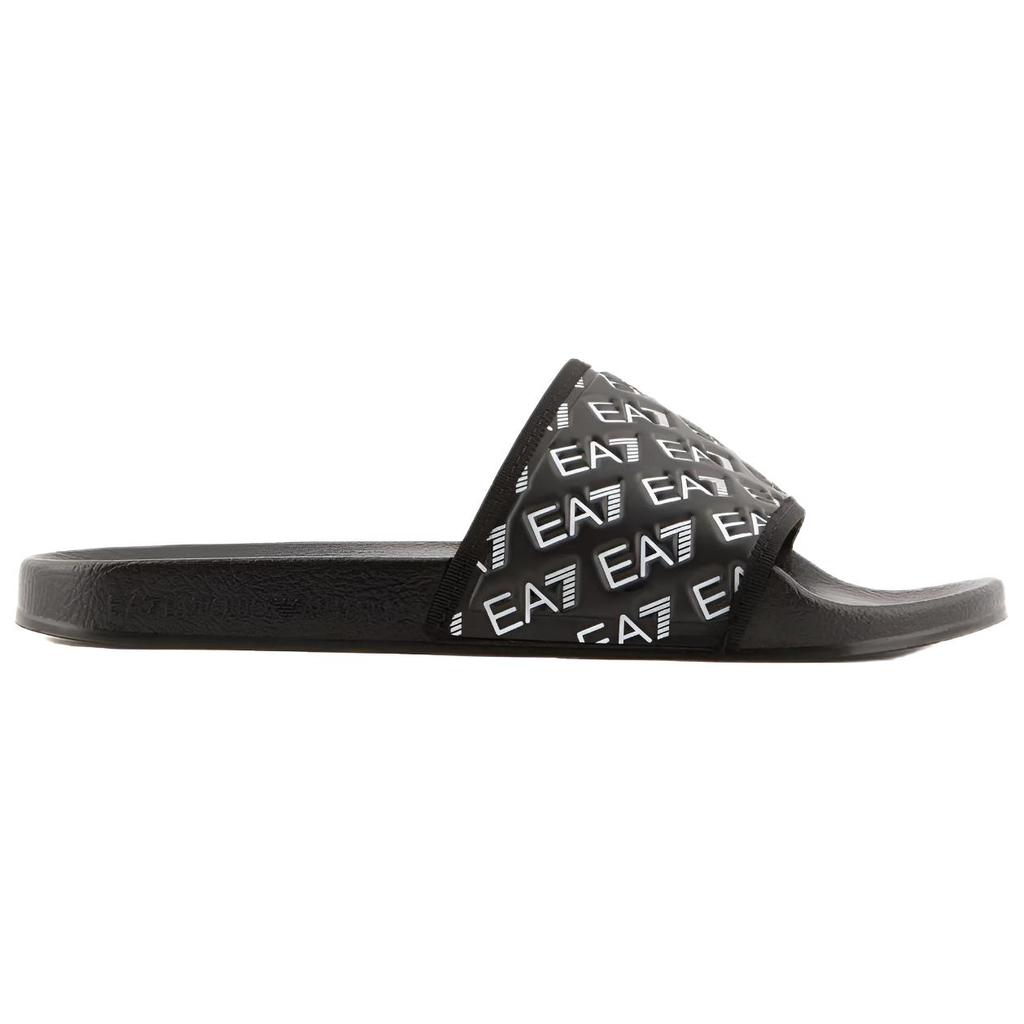 Emporio Armani EA7 Slip-On Flat Sandals With Logo Unisex Sandals Black 7X000109AF15125MC138