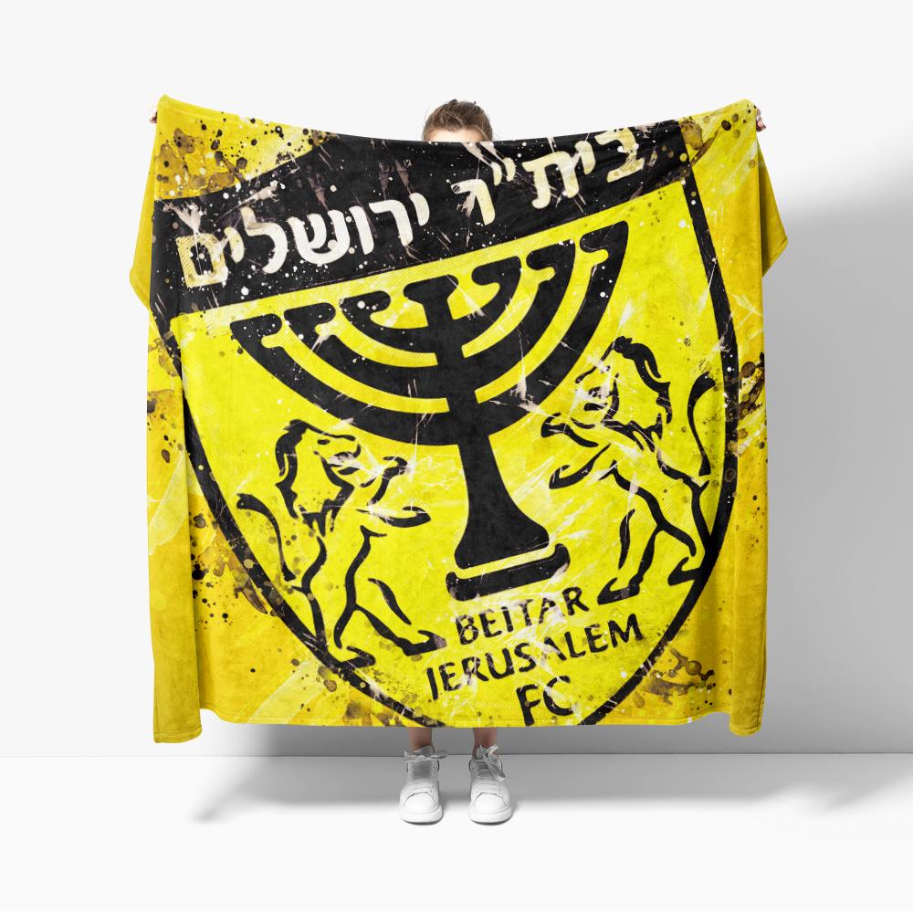 Half FC Israel Beitar Flannel Throw Blanket Jerusalem Football Blankets Sofa Decoration Cozy Soft For Dormitory Outdoor Bar