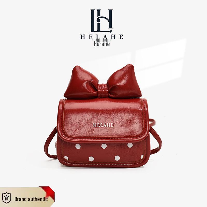 Children's Cute Bow Polka Dot Crossbody Bag with Coin Purse