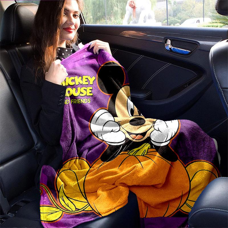 1pc,Disney Mickey Mouse Halloween Pumpkin Throw Blanket Home Decor, Couch Cover, Outdoor, Gifts, Bedroom, Living Room, Travel