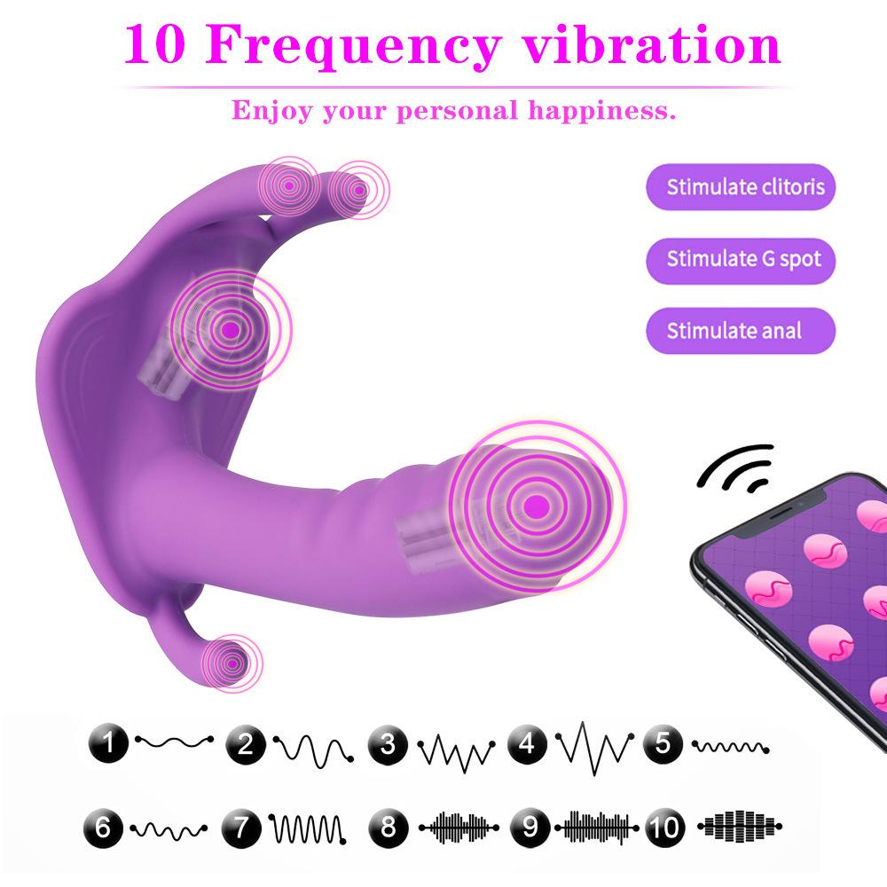 Remote Wearable Butterfly Simulation Dildo for Female Masturbation