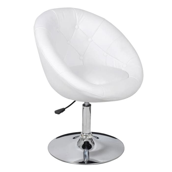 VidaXL Chaise de Bar Tabouret de Bar Acier Blanc Fauteuil Finition Chrome Poli 240448