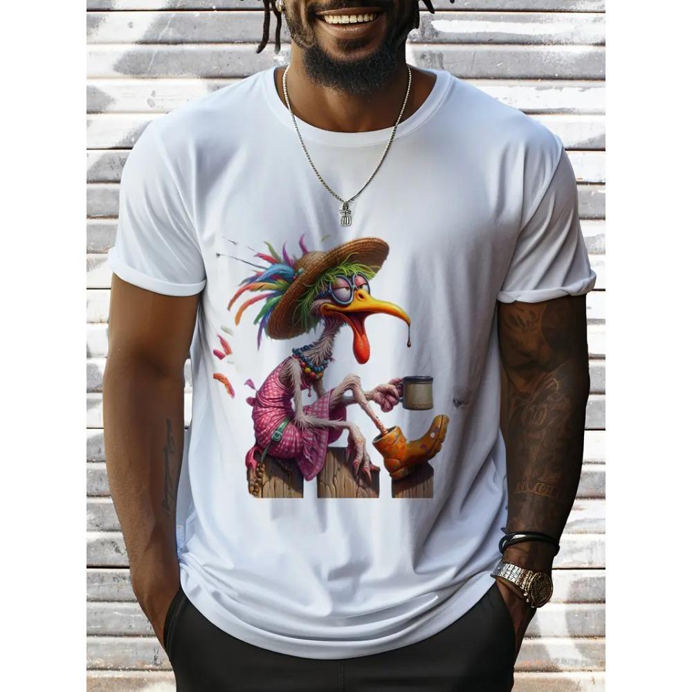 Sommer Herren Outdoor Freizeit Atmungsaktives T-Shirt Kurzarm Cartoon Tier 3D Gedrucktes Muster Groß Übergröße Locker Herren Kinder T-Shirt