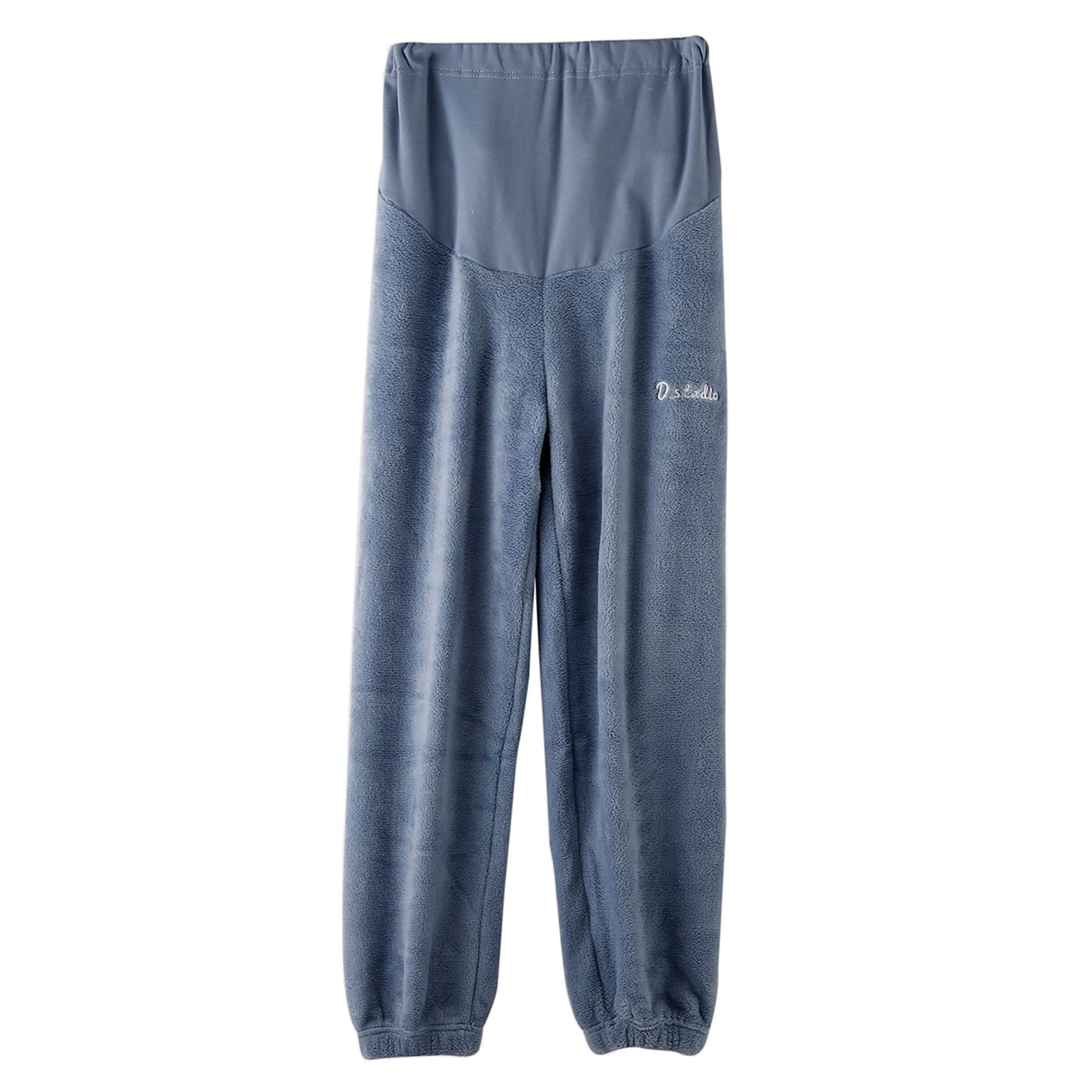 

Onabebi Maternity Беременность Регулируемые и Зимние Брюки, Пушистые, Одежда, Теплые, Талия, Фланель, Домашняя одежда, Пижама, До- Послеродовые, Повседневные, Весенние, синий