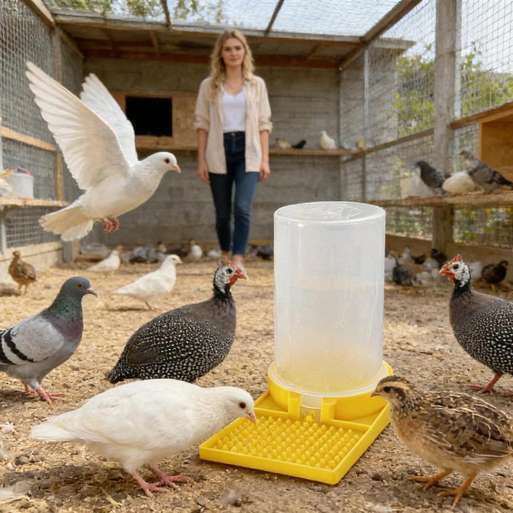 Quail Waterer Large Capacity Clear No Waste Quail Feeder Poultry Water Cup Feeding Container for Ducks Hens Chicks Turkey Bunny