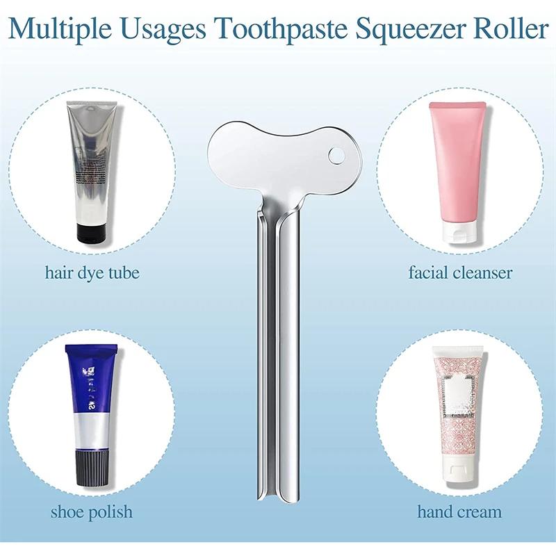 1-6 Pcs Stainless Steel Toothpaste Tube Squeezers Metal Key Toothpaste Squeezers for Bathroom Hair Dye Cosmetic Tubes Squeezer