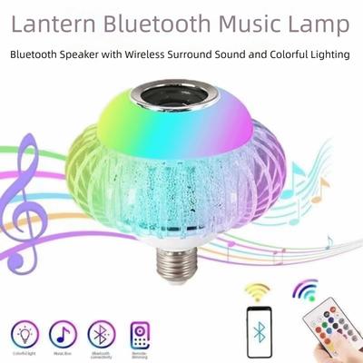 E27 Base Music Light Bulb Color Changing Wireless Bluetooth RGB Light Bulb RGB White Light Remote Control Bluetooth Light Bulb