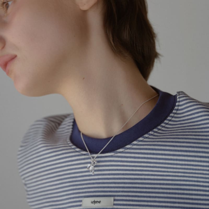 Leterie MINI RIBBON NECKLACE_SILVER