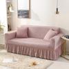 High Elastic Bubble Grid Sofa Cover 1/2/3/4 with Skirt Hem Universal Stretch Couch Protector for Home Living Room Pet Anti Dirt
