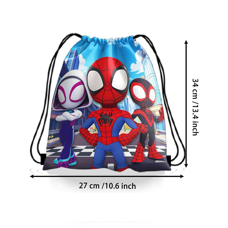 1/4/12Pc Cute Spider Nonwoven Loot Bag Drawstring Pockets Birthday Gift Bags for His Amazing Friends Party Supplies Spider Gifts