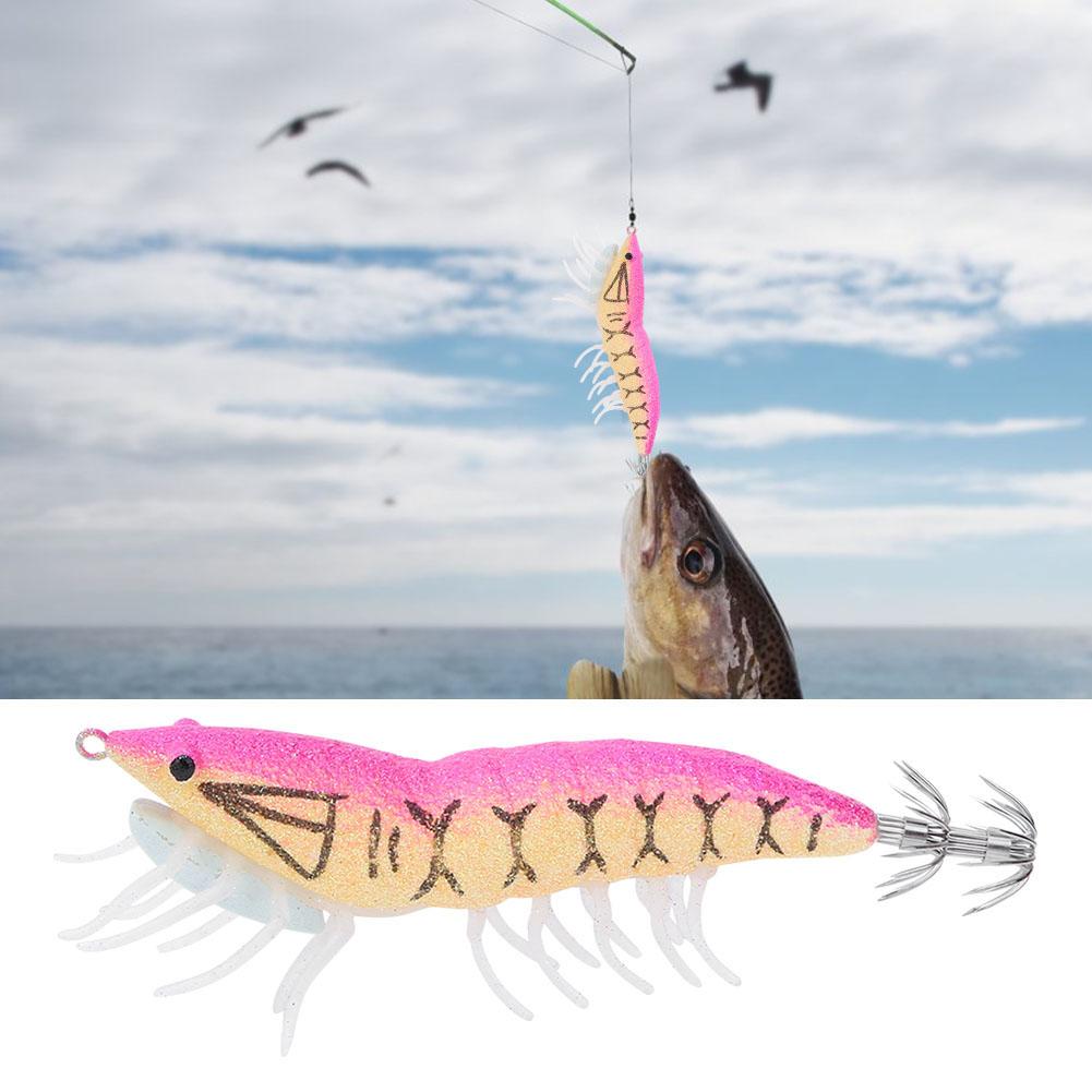 3g ABS Luminous Squid Hook Artificial Simulation Shrimp Fishing Lures Baits Fish Tackle Accessories005#