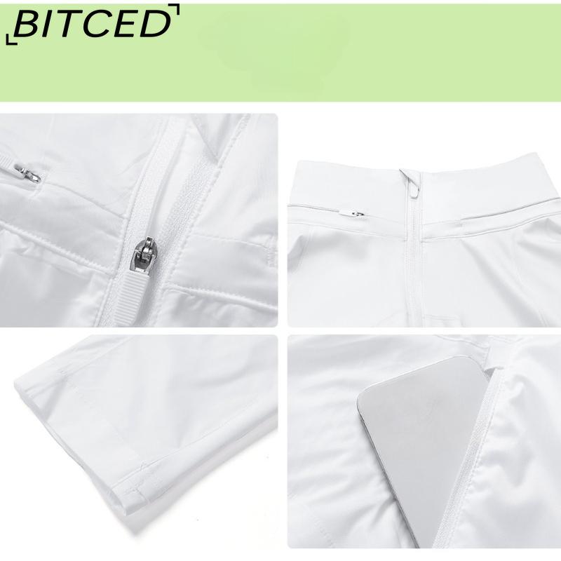 BITCED Summer Sports Outdoor UV Protection Skin-Tight Shirt UPF50+ Slim-Fit Breathable Sun Protection Shirt for Women