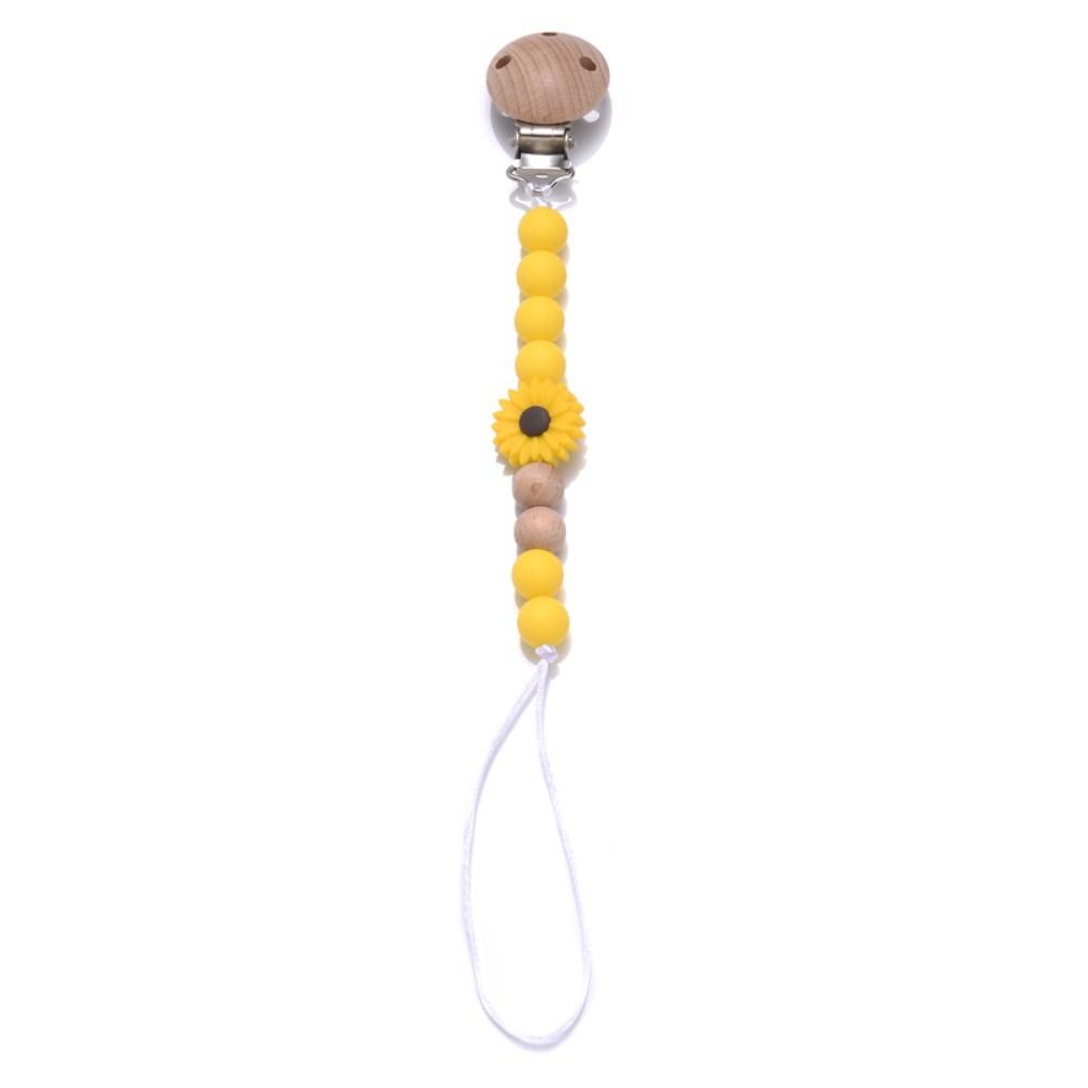 Wood Pacifier Holder Clips Dummy Clips Baby Teething Toys Straps Cute Baby Pacifier Chain  Toddler