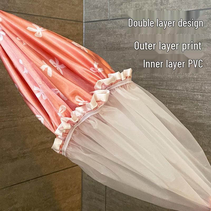 Waterproof Double-Layer Shower Cap for Women - New Style, Dustproof, Kitchen & Makeup Head Cover, Thickened for Adults