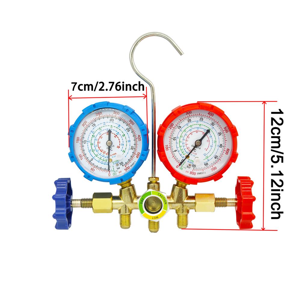 Refrigerant Air Conditioning Tools AC Diagnostic Manifold Gauge Set Hose Hook Kit for Refrigerant Testing R410A R22 R404A R134A