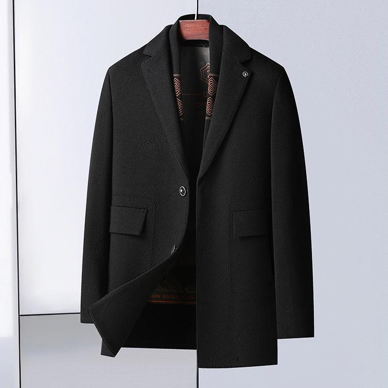 Осенне-зимнее двухстороннее шерстяное пальто средней и длинной длины с воротником-шарфом — фото 3