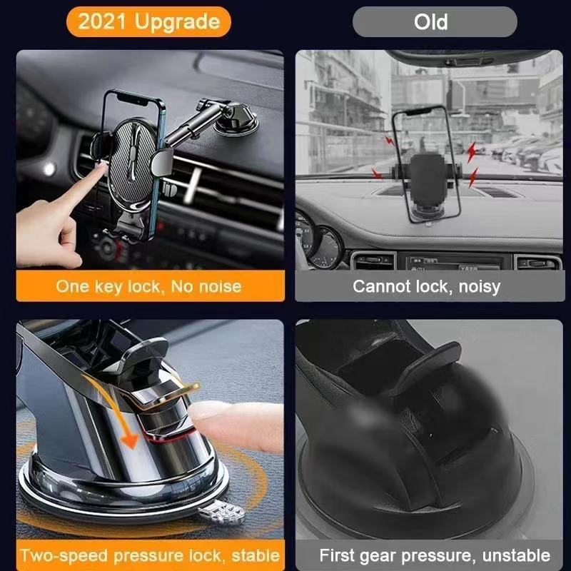 Suction Cup Car Phone Holder, Adjustable Dashboard Windshield Mount Stand For Smartphone Gps Navigation