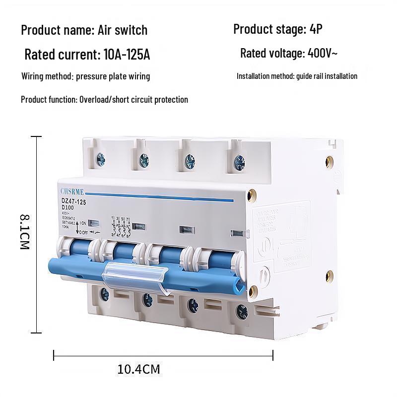 1P2P3P4P Residual Current Circuit Breaker Switch DZ47-63 - Main Household Air Circuit Breaker