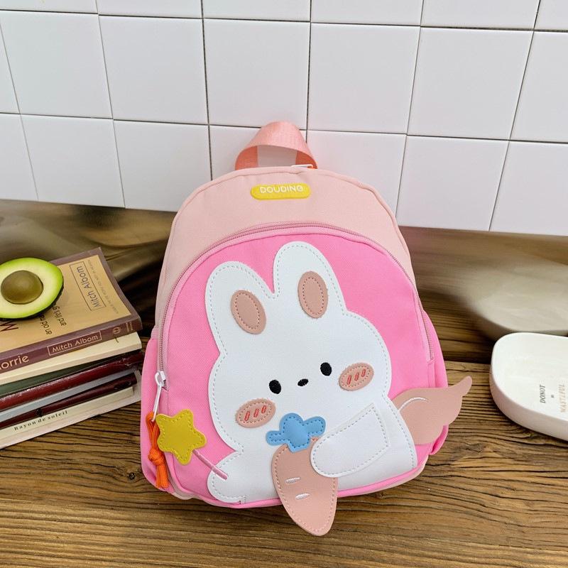 

Cute Cartoon Rabbit Kindergarten Backpack for Boys and Girls - Schoolbag 2025 розовый