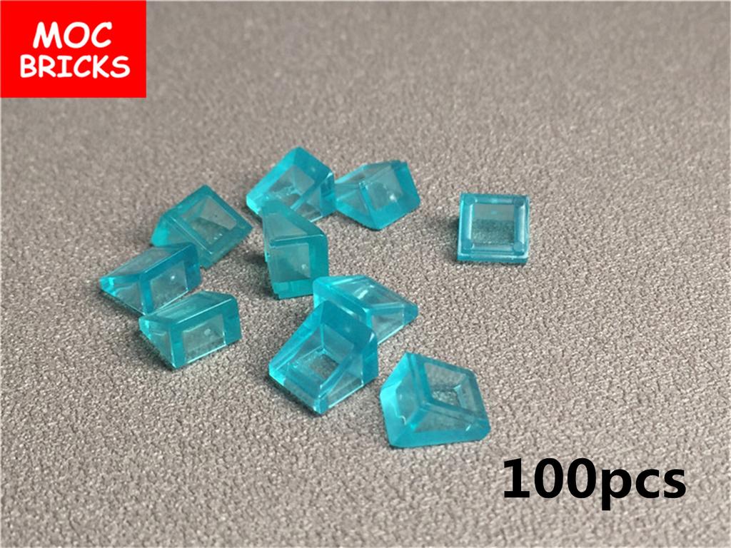MOC Blocks Trans Lights Blue Brick 1x1 1x2 1x4x6 1x5x6 Ice Cave Ocean Water River House Construction Block Accessories Children's Toy