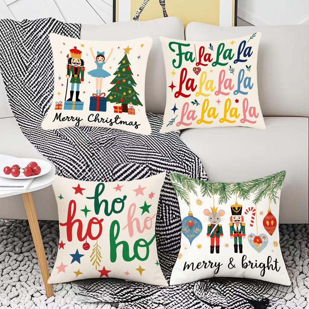Christmas Pillow Case Cartoon Decoration Digital Printing Bedroom Living Room Sofa Atmosphere Pillow
