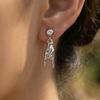 18k Gold-Plated Rock Hand Dangle Earrings with Inlaid Zirconia