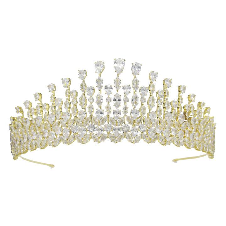 European and American Korean Version Bridal Hair Accessories Princess Crown Wedding Tiara Zircon Crown Palace
